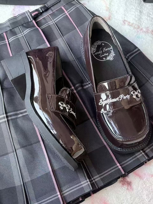 4.5cm Brown Accents with Heeled Preppy Loafers Letter Style