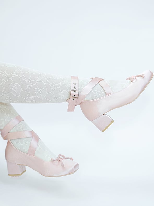 Ankle Ballet Pink Elegant Light Straps Satin Wraparound - Shoes