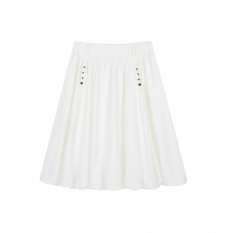 Black Bubble Gray Details / White Rivet with Skirt