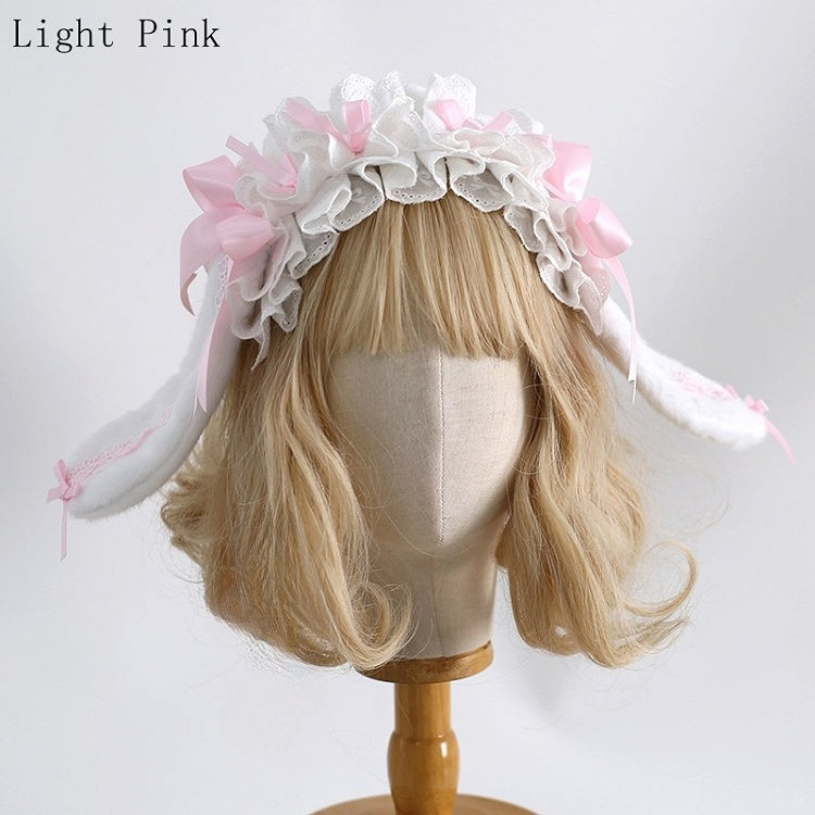 バニーディテール耳カラーKC蝶結びフリルロリータオプション8スイート