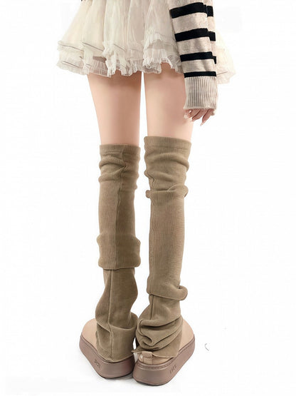 5 Warm Colors Slimming Knee Over Leg Knitted Flared Warmers