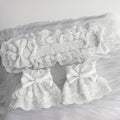 White Bow Embellished Wrist Cuffs