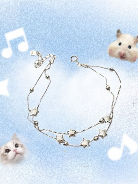 Silberarmband Sterne Doppellagig