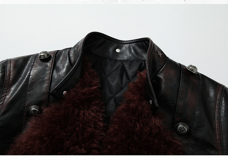 ダークレッドのハートと骨のアップリケ付きジャケット（バックル付き）