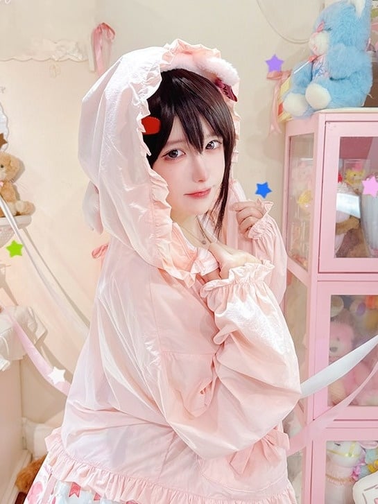 Kawaii Pink Sun Protection Hoodie with Cute Star Accent - NANACO