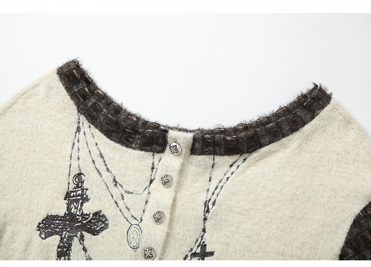 Off-Shoulder Cross Apricot Top mit Schal