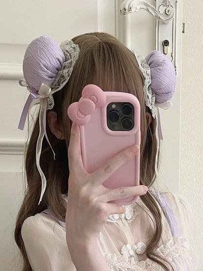 Cheongsam Hairclips Blue/Pink/Purple Style Lace Bow