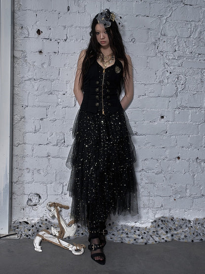 ブラック/ホワイト/アプリコット