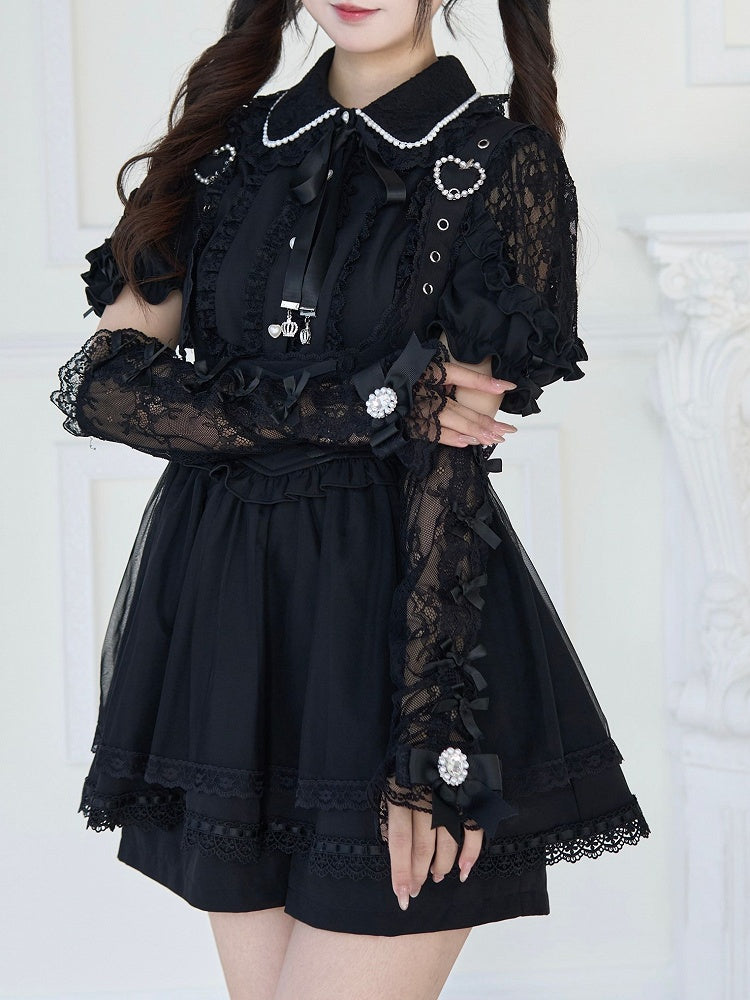 Farben Jirai Bowknot Kei Details 5 Spitzen-Handgelenkmanschetten mit