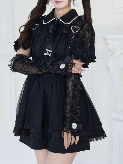 Farben Jirai Bowknot Kei Details 5 Spitzen-Handgelenkmanschetten mit