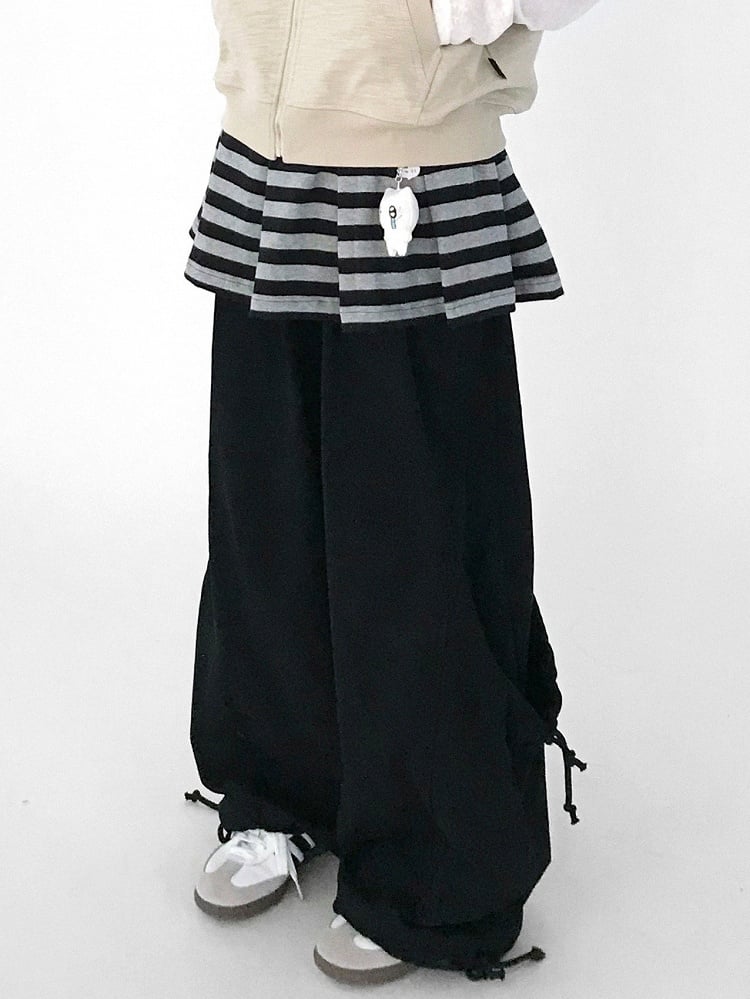 Waist with Elastic Tie Covered Closure