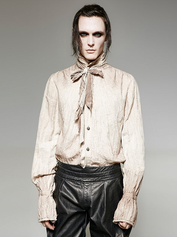 Tie White Shirt Steampunk Men's