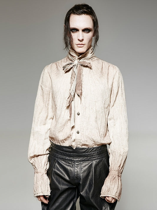 Tie White Shirt Steampunk Men's