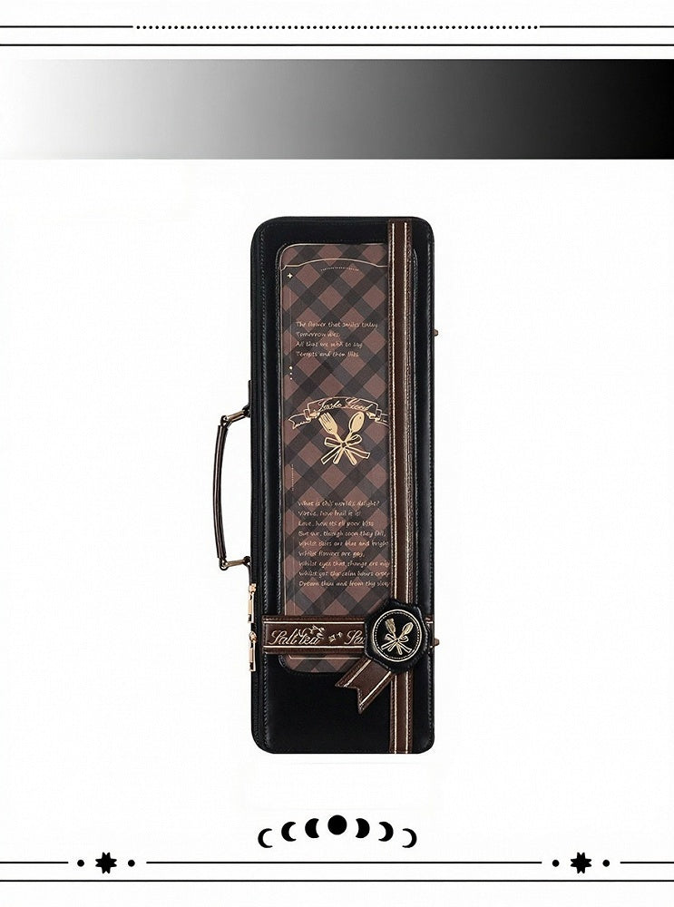 Transparent Window Black 1/4 Scale BJD Bag with Embroidered Details - Salt Tea
