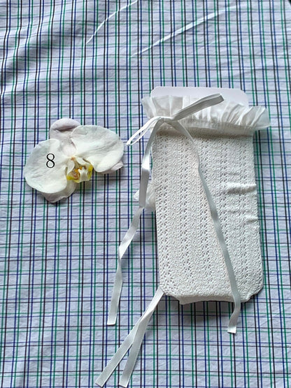 Spitzenbesatzsocken Weiß/Milchig Schleife Lolita Weiß/Schwarz/Rot/Lila/Grau/Braun