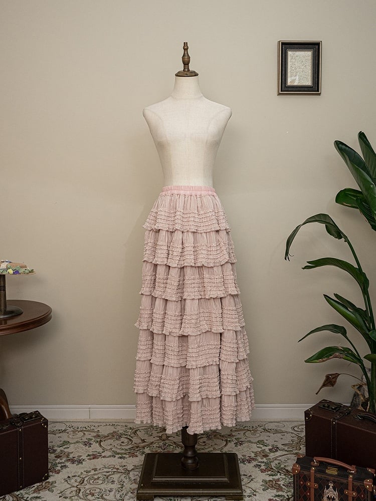 Tea-Length Ruffled Underskirt with Tiered Details - Miss Point