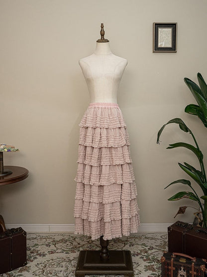 Tea-Length Ruffled Underskirt with Tiered Details - Miss Point