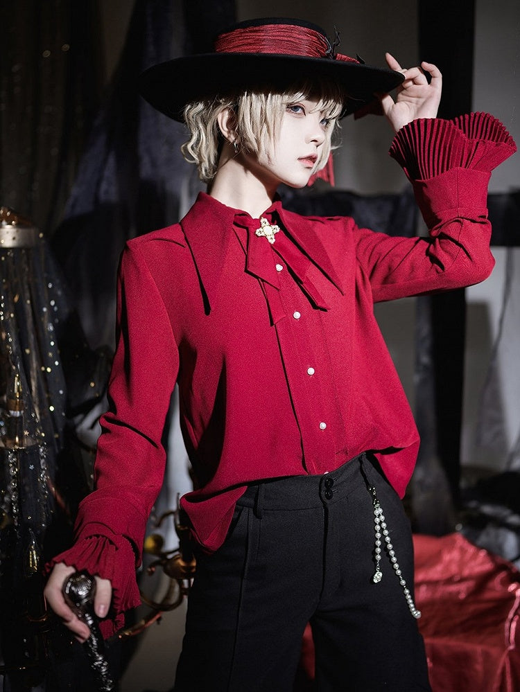 Pointed Collar Prince Ouji Red Shirt - Princess Chronicles