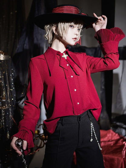 Pointed Collar Prince Ouji Red Shirt - Princess Chronicles