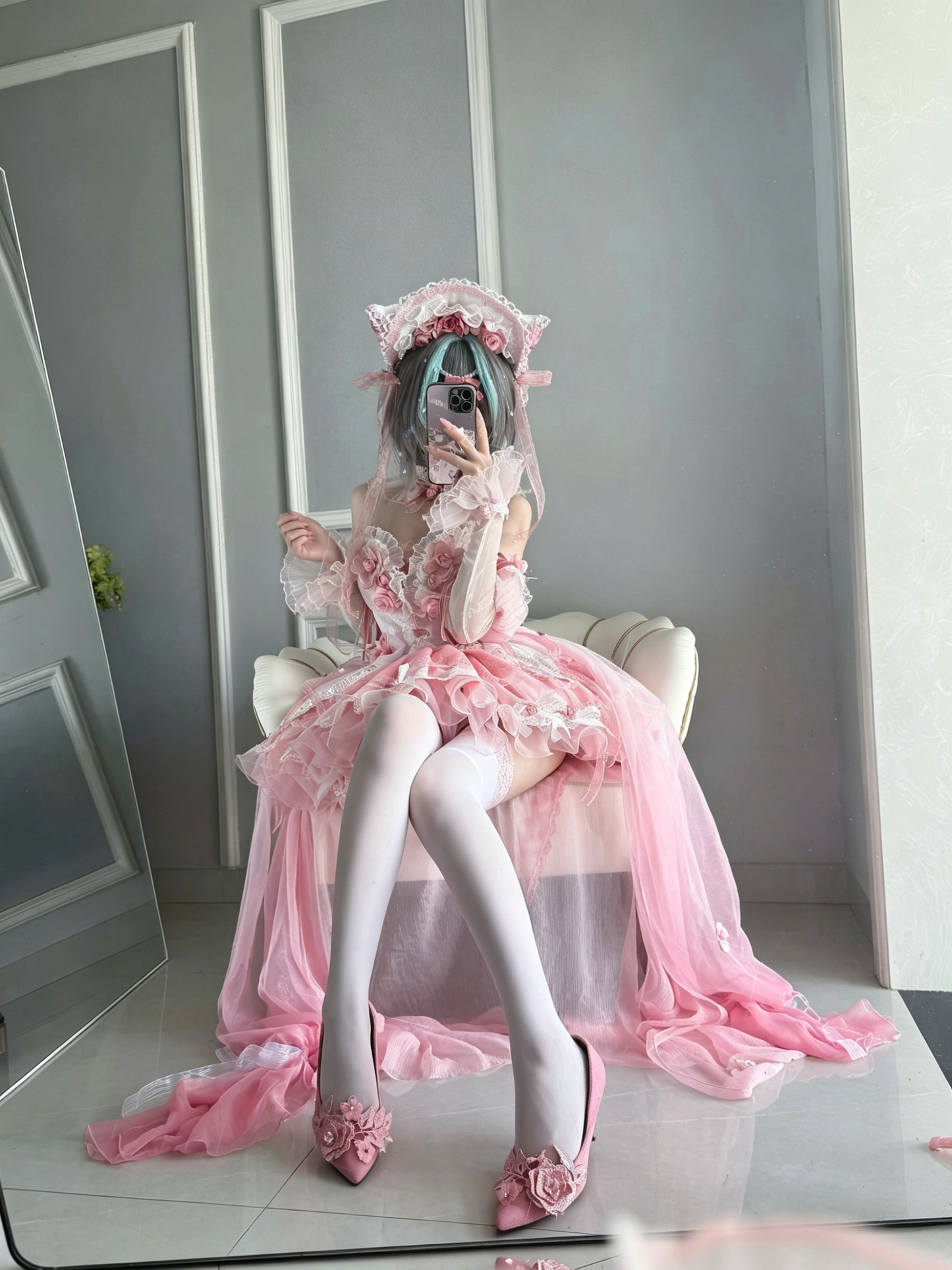 Cheshire Cat Kawaii Pink Cosplay Lolita Dress - Zhuazhua Box