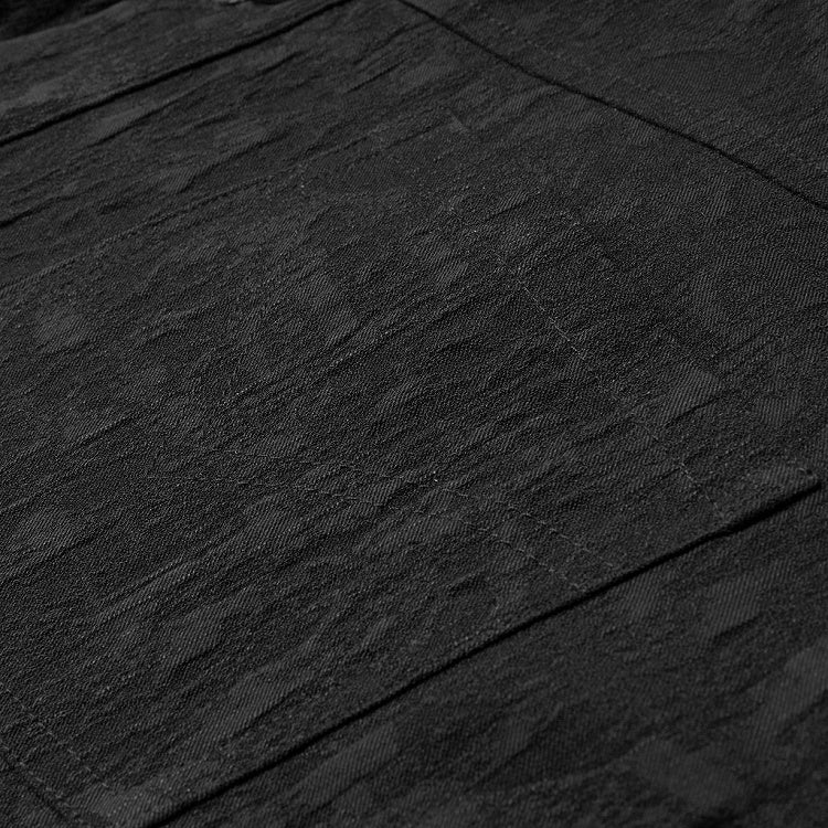 Chemise noire homme à manches longues élastique et jacquard style punk