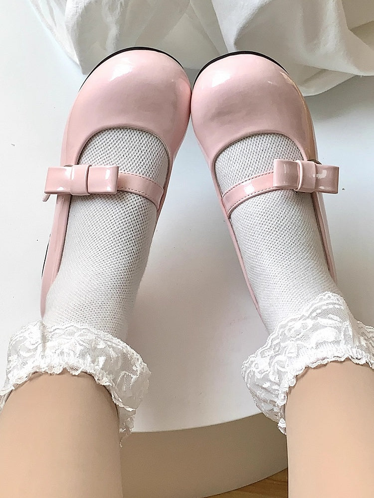 Janes Mary Bow Sweet with Lolita Embellishments Low-heel Pink