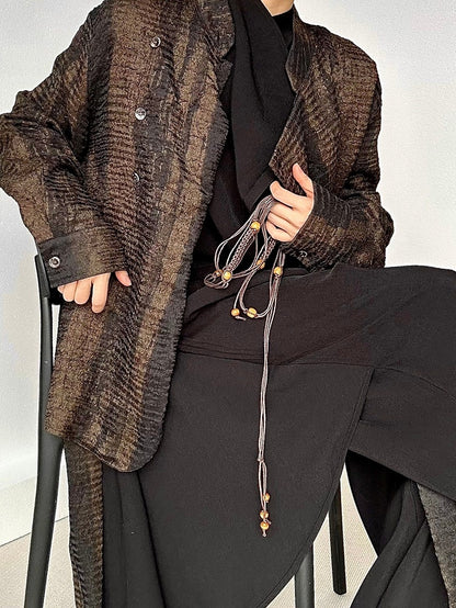 Skirt Loops Belt with Lolita Pants Panel Wide-leg Ouji Black Asymmetrical