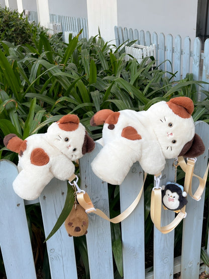 キュートなキティの白いぬいぐるみバックパック/クロスボディ