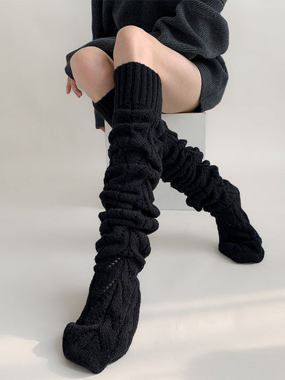 Knit Openwork Cable Stockings