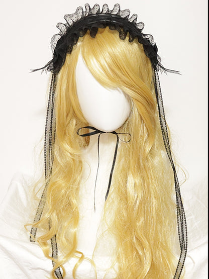 レース、ドット柄、蝶結びトリム、ハイバンド柄、ブラック/ブラックホワイトの詳細