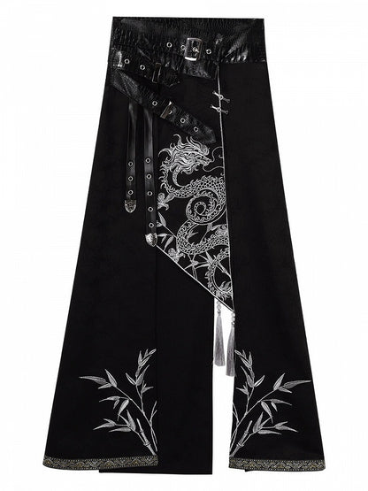 Dragon-Embroidered Han Ensemble with Corset & Trousers - Unknown Star