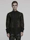 Black Men's Romantic Chiffon Shirt