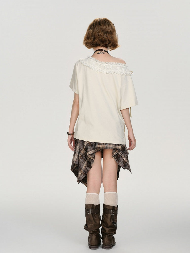 Vintage Lace Floral Retro Short-Sleeve Top - Girlyhalo