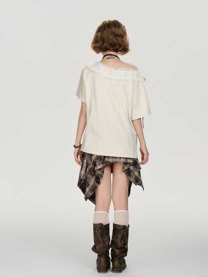 Vintage Lace Floral Retro Short-Sleeve Top - Girlyhalo