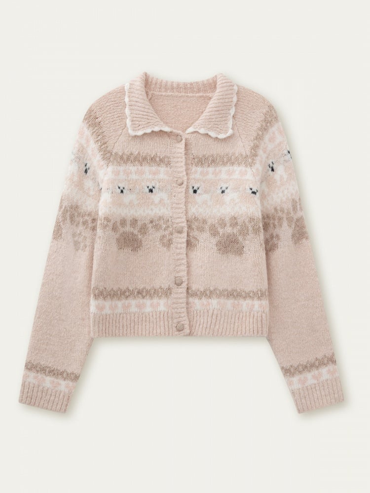 Knit Style with Dog Sweater Pattern Sweet Pink Retro