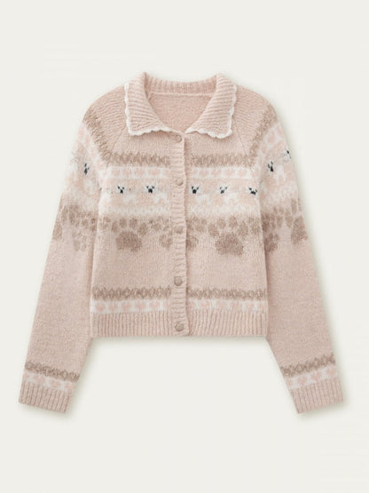 Knit Style with Dog Sweater Pattern Sweet Pink Retro