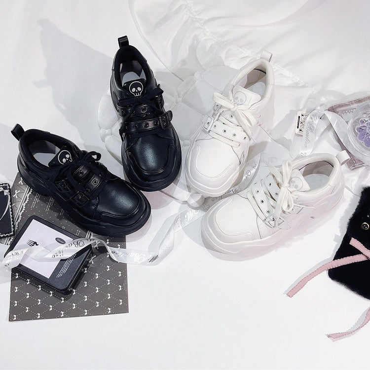 Closure Traditional - Height Straps 7cm Gothic Heel in with Sneakers Buckle White Version Regular Lacing