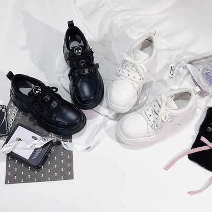 Closure Traditional - Height Straps 7cm Gothic Heel in with Sneakers Buckle White Version Regular Lacing