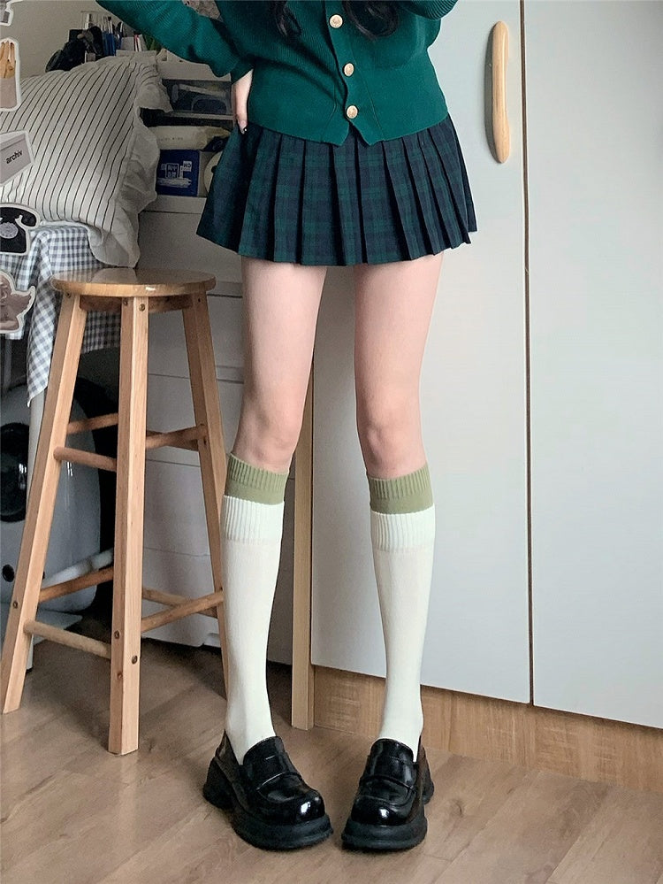 Fashion Socks Colors Colorblock Mid-calf Y2K 5 Design