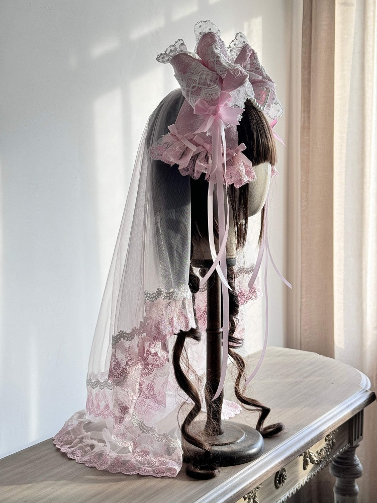 Hair Veil Lolita Sweet Lace (Pink/Blue/White/Mint)