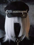 Hut-Stern-Herz-Charme mit schwarzer Design-Schnalle, Gothic-Barettkette
