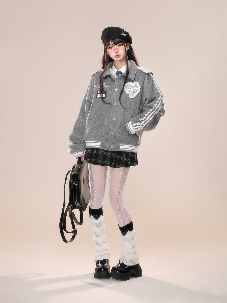 ブラックチェック柄取り外し可能な蝶結びスカート