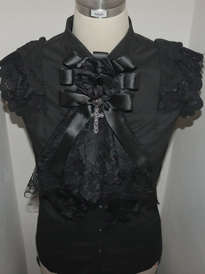 レーストリム 花柄 ホワイト/ブラック/ブルーカラー