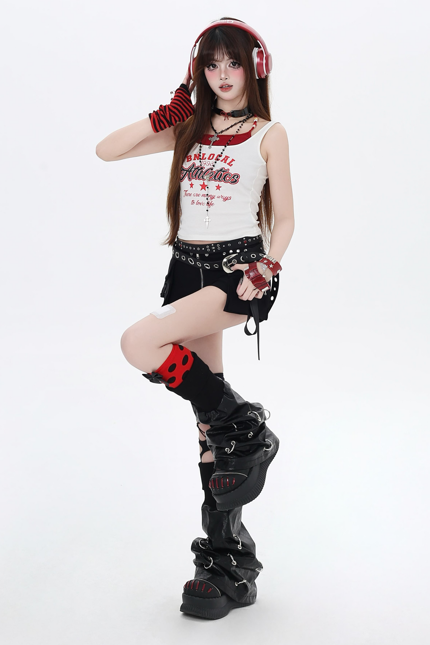 American Two Faux Retro Camisole Hot Letter Girl Print Piece