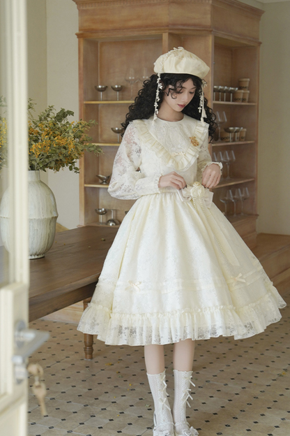 Schal Weißes Kleid Lolita Spitze Sweet Cracolor +