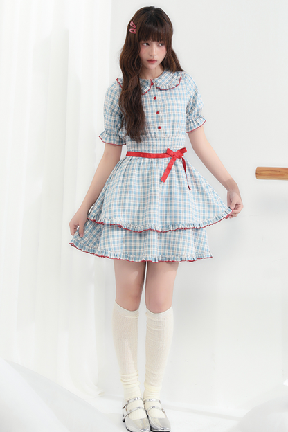 Kleid Cherry Mist Girly Berry Check Cheese