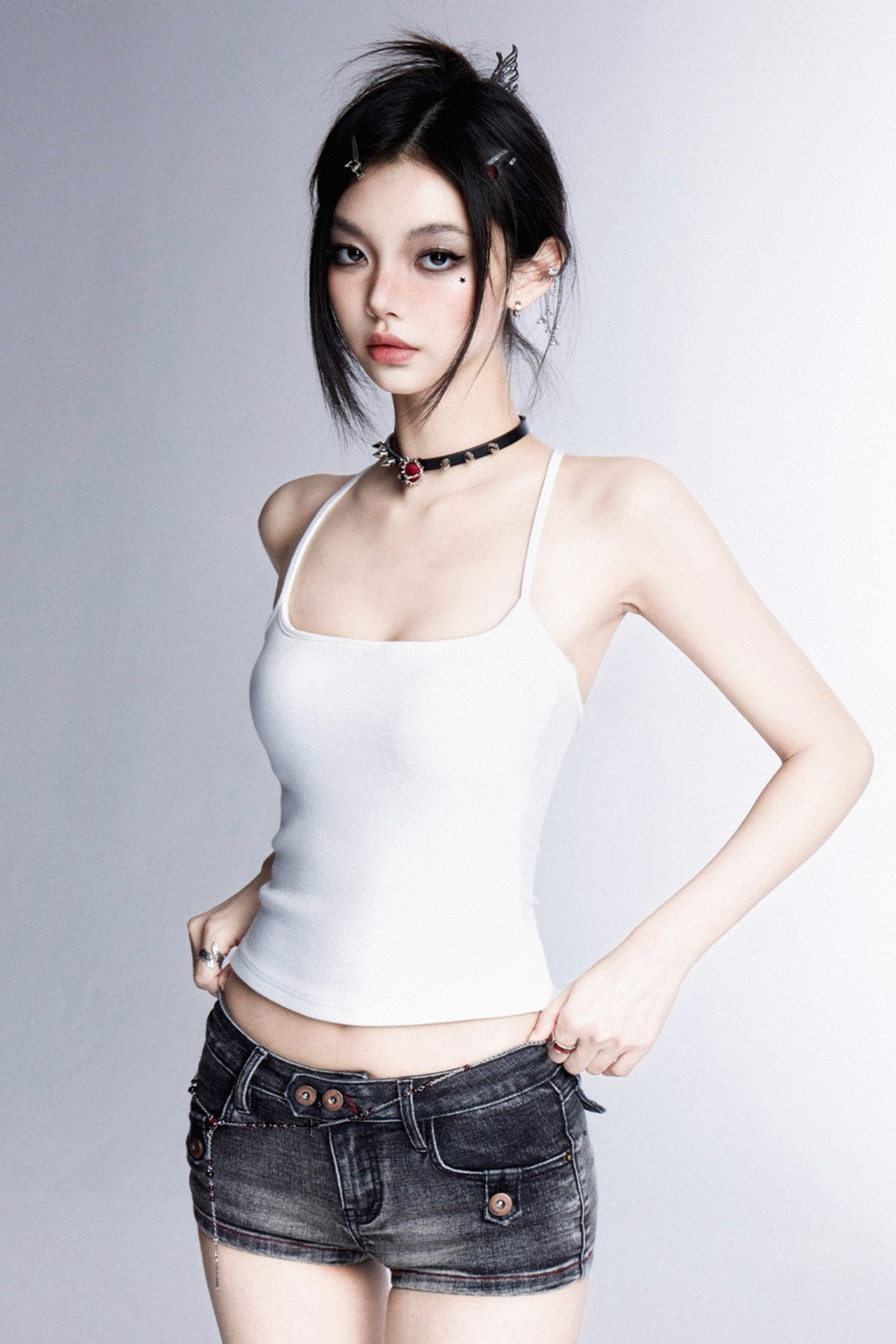 ウエストパンツ スリム ローフィット ホット