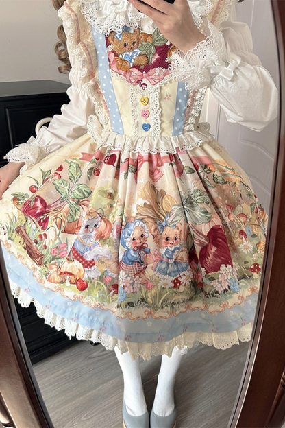 Schürze + Reservierungen Strapsdruckkleid Layered Carrot