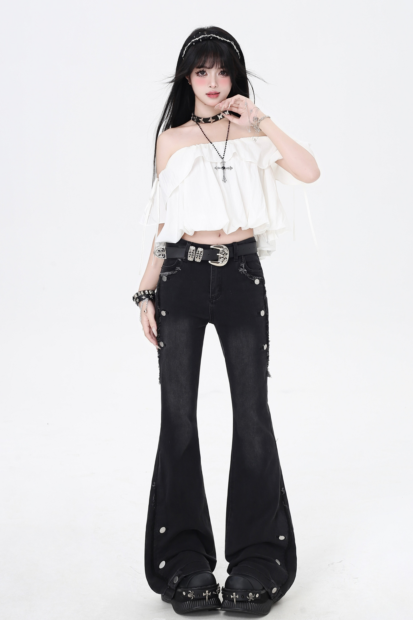 フレアジーンズ ウエストハイ マイクロスリム ヴィンテージ