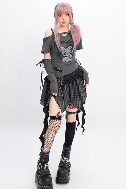 スリムフィットTシャツ+スカート イレギュラーフォルティドール